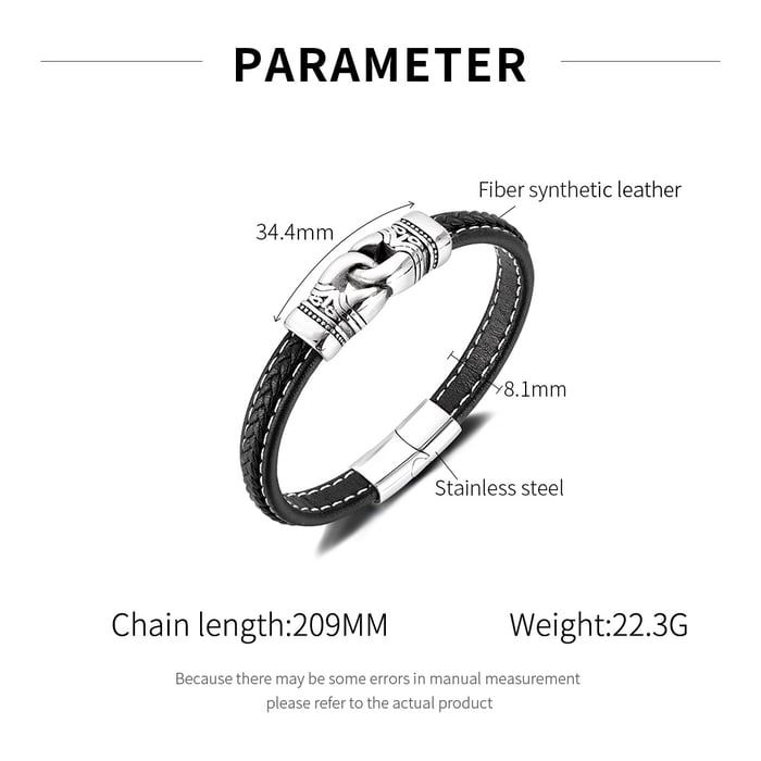 Braccialetti da uomo in acciaio inossidabile con motivo geometrico industriale, 1 pezzo h5Immagine8