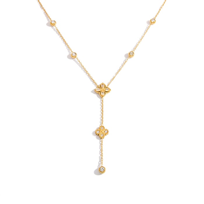 Collane in acciaio inossidabile color oro della serie Simple per le donne h5Immagine6