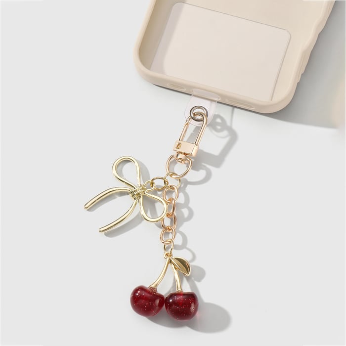 Sweet Bow Knot Cherry Bag Charms Picture6
