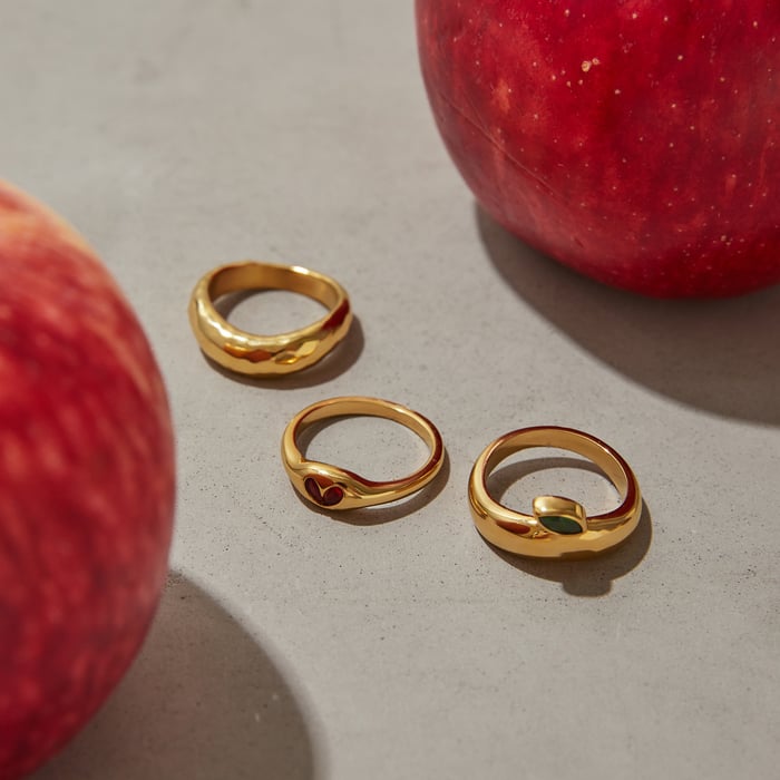  style herz edelstahl gold farbe minimalist ringe Bild3