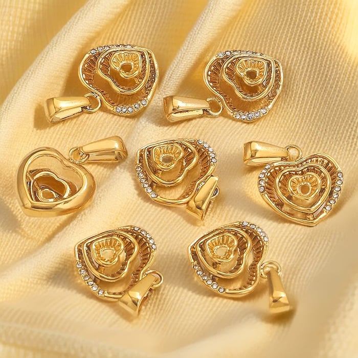 1 Piece Dazzling Heart Stainless Steel Women's Pendants h5Picture4
