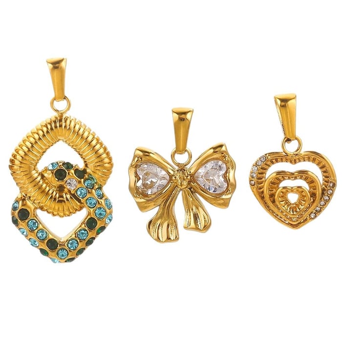 1 Piece Dazzling Heart Stainless Steel Women's Pendants h5Picture6