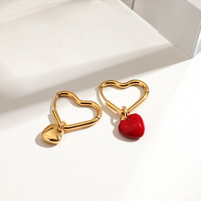style herz edelstahl gold farbe tropfen ohrringe h5Bild3