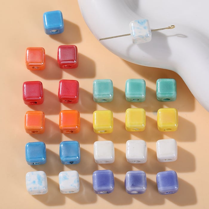 1 Piece Cubic Ceramics DIY Jewelry Beads h5Picture2