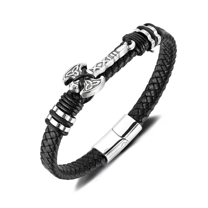 Braccialetti da uomo in acciaio inossidabile a forma di ascia, 1 pezzo