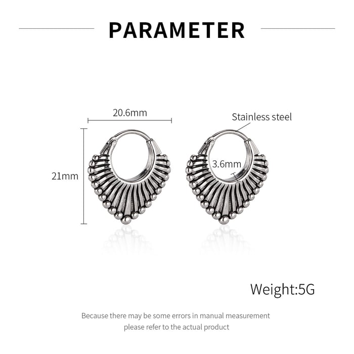 1 Piece Modern Series Fashionable Geometric Stainless Steel Men's Earrings h5Picture7