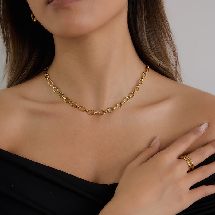1 Piece Chain Stainless Steel Gold Color  Women's DIY Chain Necklaces h5Picture4
