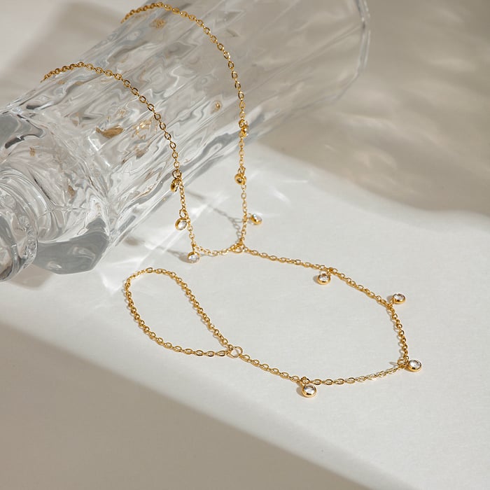 bracelets de cheville simples en acier inoxydable couleur or h5Image4