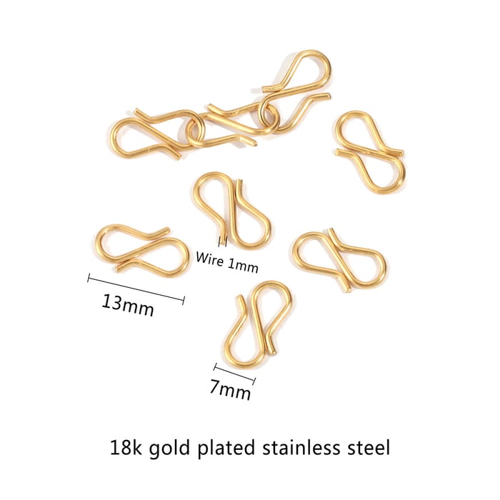 1 Piece DIY Series Daily S Shape Hook Stainless Steel Gold Color Women's Pendants h5Picture3