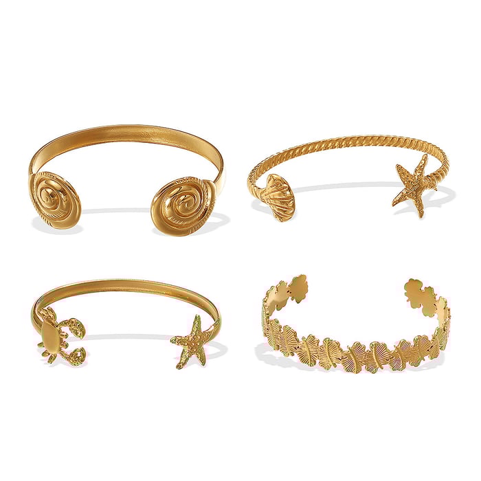 1 stuk Oceanic roestvrij staal goudkleurige armbanden h5Afbeelding5