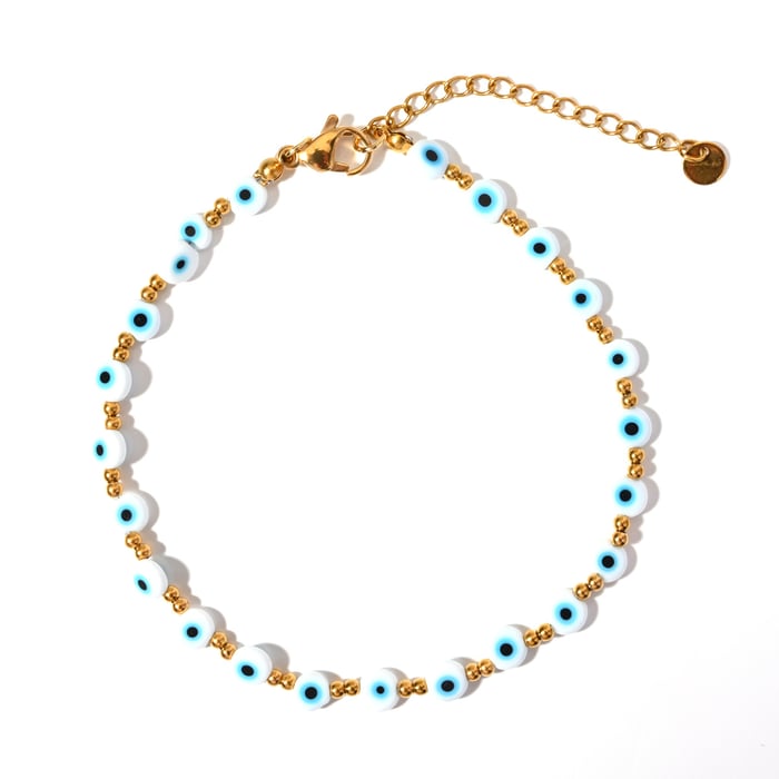 Klassische Serie Eye Resin Goldfarbene Perlenketten für Damen h5Bild6