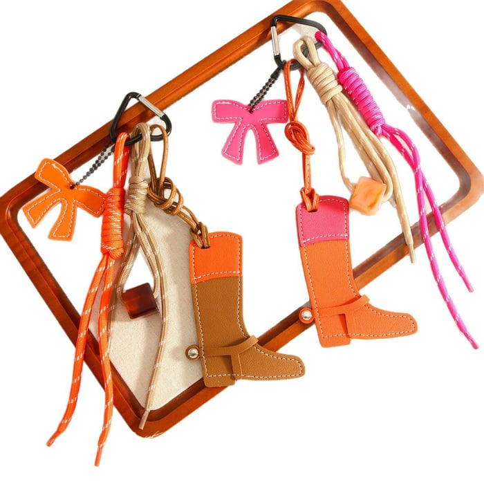 Western Cowboy Style Pony Colorblocking Boots Accessories Women's Bag Charms h5Picture6