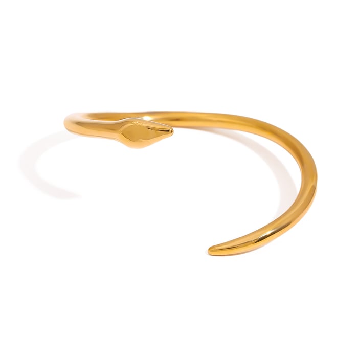 1 Stück Einfache Serie Ruhiger Luxus-Stil Tier Edelstahl Goldfarben Damen Armreifen h5Bild6