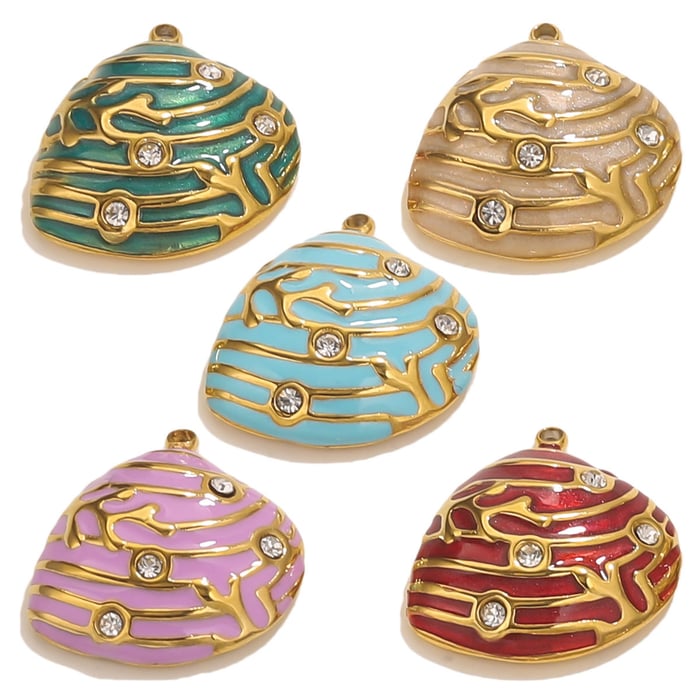 1 Piece Polychrome Series Shell Stainless Steel Women's Pendants h5Picture6