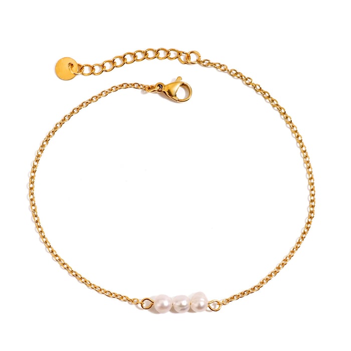 1 Piece Beads Stainless Steel Gold Color Women's Anklets h5Picture5