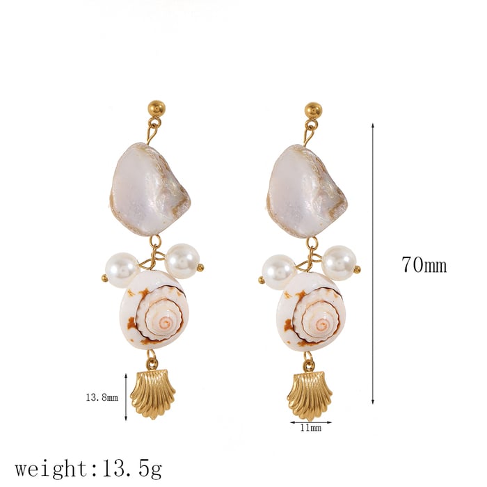  style oceanic stainless steel gold color earring sets 