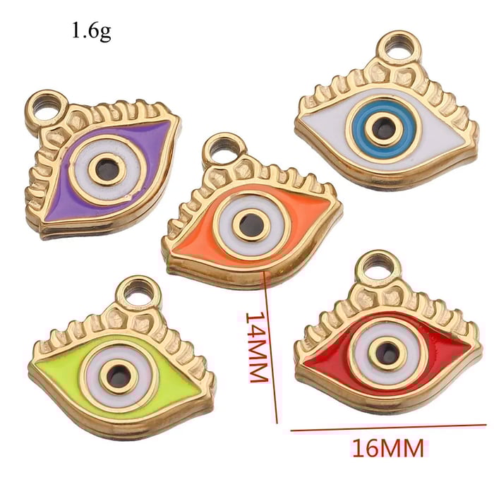 1 Piece Colorful Series Classic Eye Shape Stainless Steel Women's Pendants h5Picture3