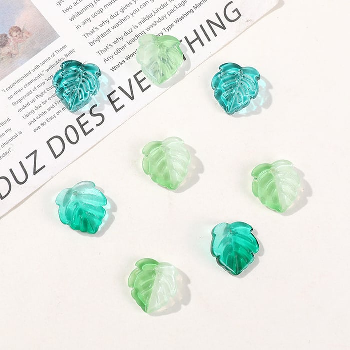1 Piece Vivid Leaf Glass DIY Jewelry Beads h5Picture4