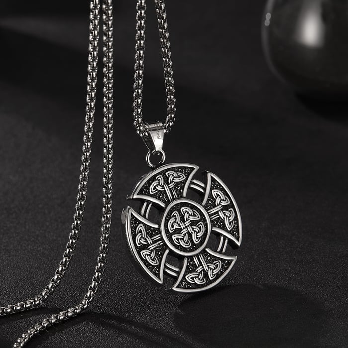 Elegante Herrenhalsketten aus Edelstahl mit keltischem Knoten h5Bild4