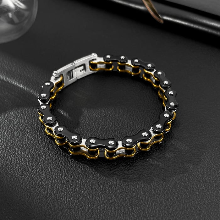 Braccialetti da uomo in acciaio inossidabile con catena colorata, 1 pezzo h5Immagine4