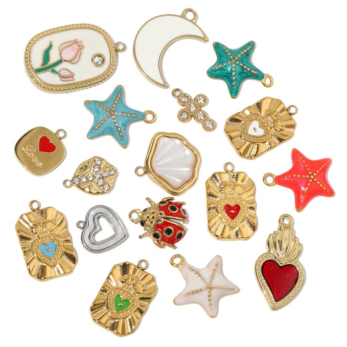 1 Piece Oceanic Series Vivid Starfish Stainless Steel Gold Color Women's Pendants h5Picture5
