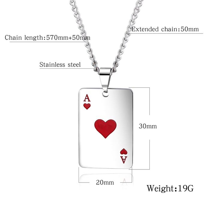 1 stuk klassieke pokerketting van roestvrij staal voor heren h5Afbeelding8