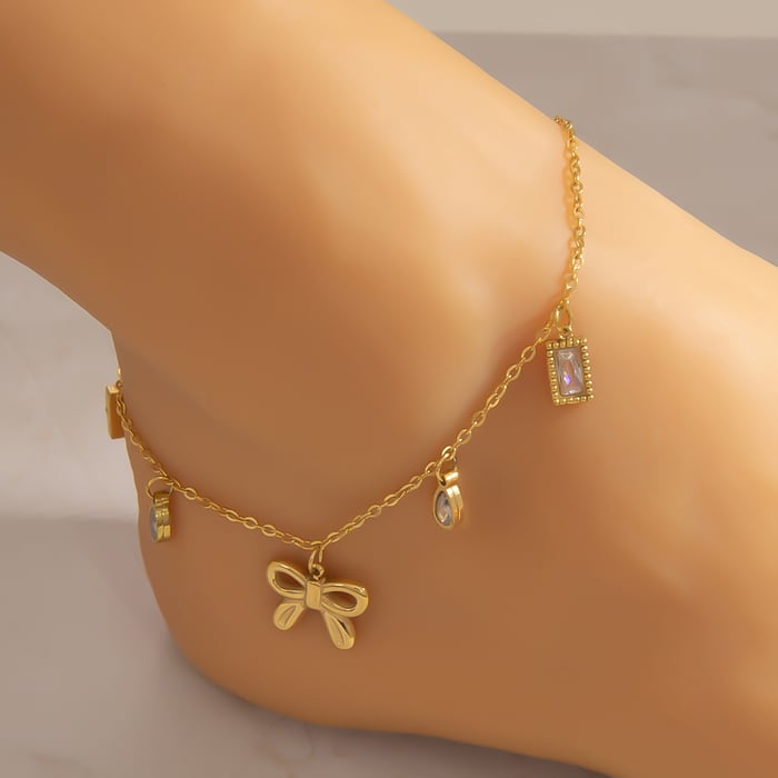 Heart Stainless Steel Gold Color Anklets h5Picture4