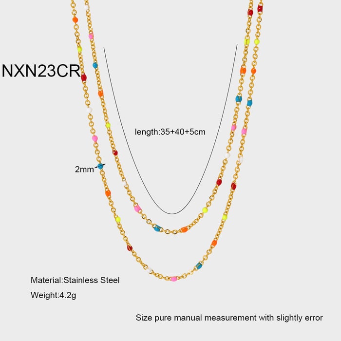 Light Luxury and Sweet Multi - colored DIY Stainless Steel Bead Cha