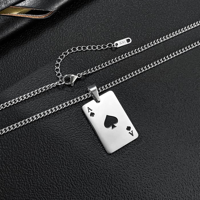 1 stuk klassieke pokerketting van roestvrij staal voor heren h5Afbeelding7