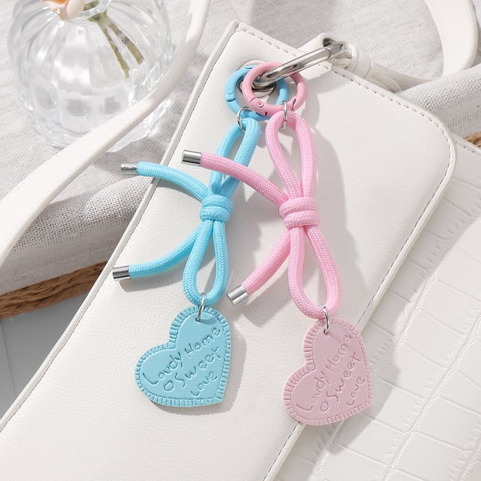 Leather Heart & Bow Knot Women's Bag Charms h5Picture5
