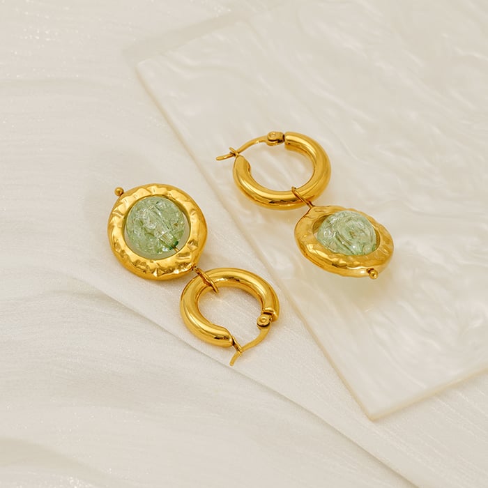Tropfenohrringe aus Edelstahl in Goldfarbe h5Bild4