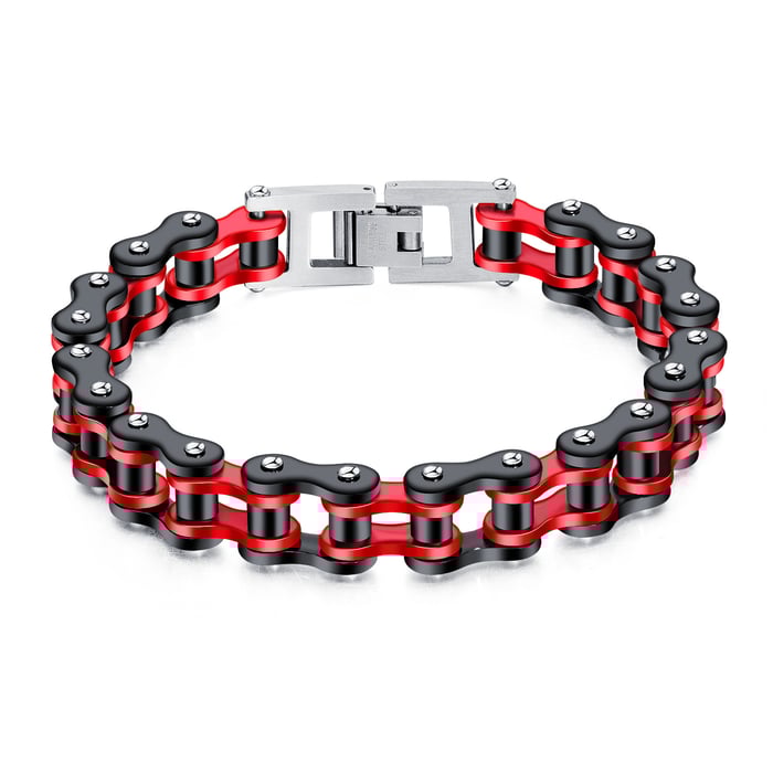 Braccialetti da uomo in acciaio inossidabile con catena colorata, 1 pezzo