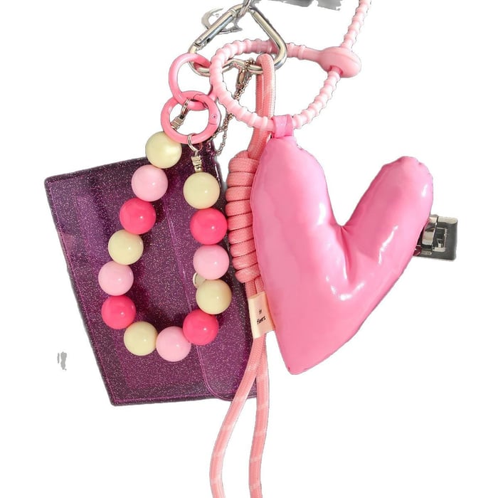 Sweet Cute Three-Dimensional Pink Heart Women's Bag Charms h5Picture5