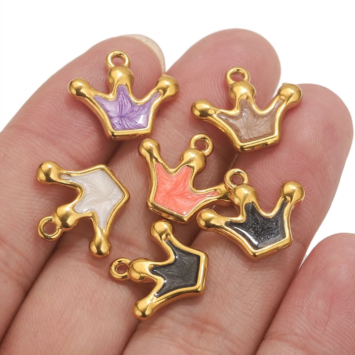 1 Piece Luxurious Crown Shape Stainless Steel Women's Pendants h5Picture4