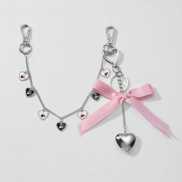 1 pezzo di ciondolo per borsa da donna in lega con fiocco dolce, serie semplice h5Immagine9