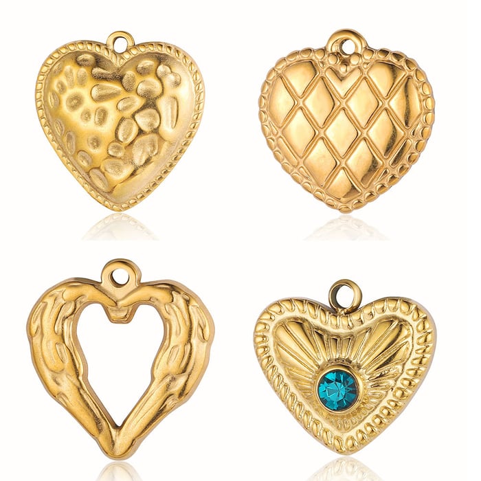 Gorgeous Heart Stainless Steel Gold Color Pendants h5Picture3