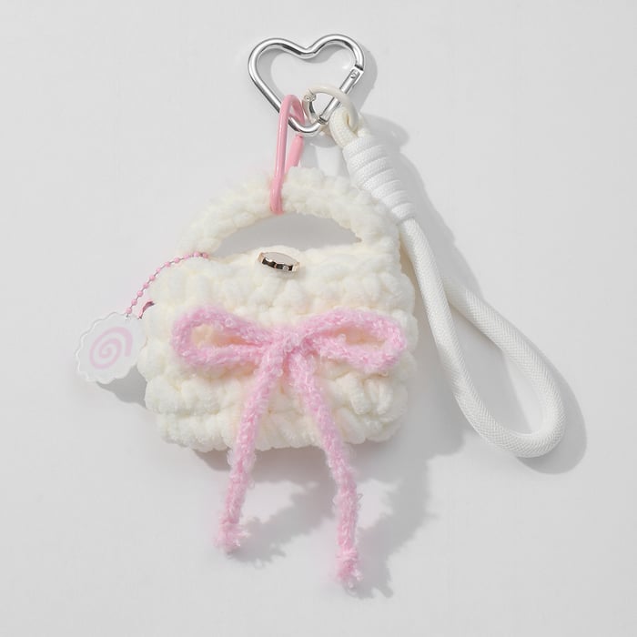 1 pezzo di ciondolo per borsa da donna in lega con fiocco dolce, serie semplice h5Immagine4
