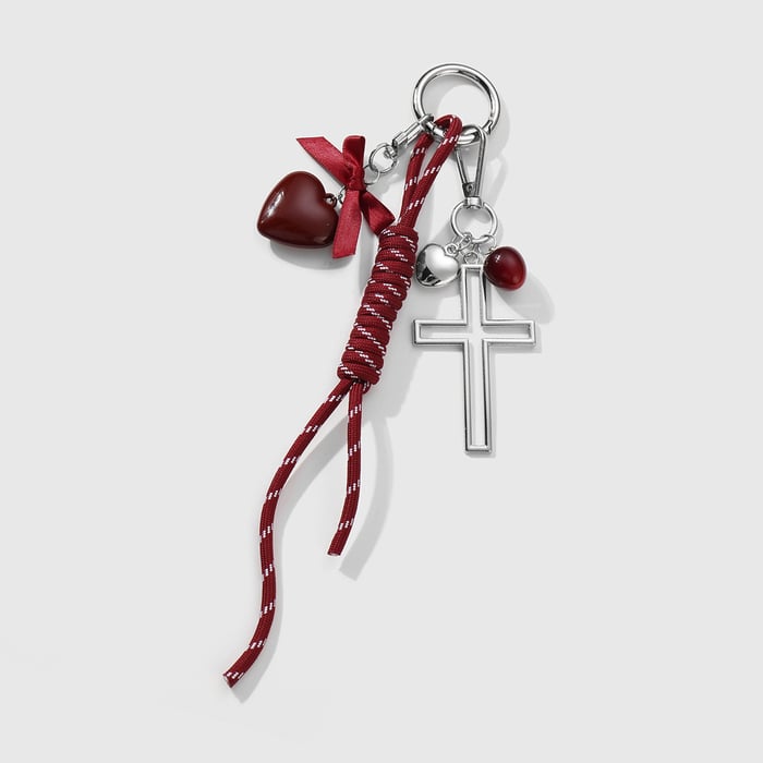 1 Piece Y2k Leather Bow Acrylic Love  DIY Bag Charms h5Picture5