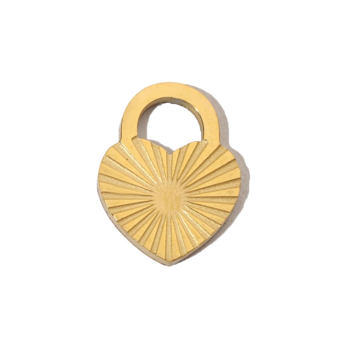 Exquisite Herz-Anhänger aus goldfarbenem Edelstahl