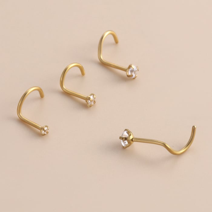 1 piercing para la nariz de circonita delicada para mujer h5Imagen3