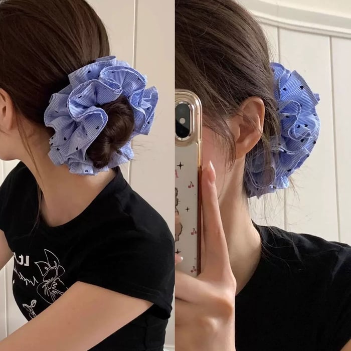 1 Piece Simple Series Elegant Strip Fabric Women's Scrunchies h5Picture4