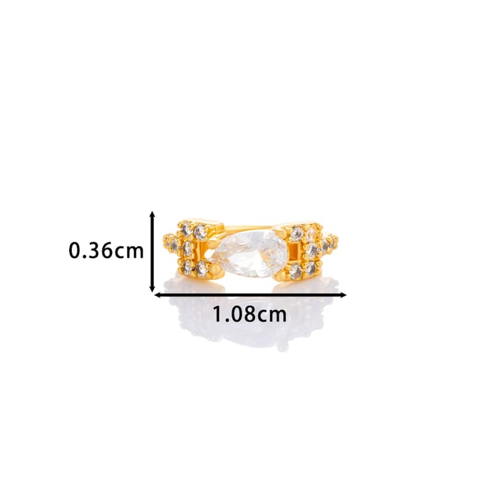 1 Piece Copper Gold Color Zircon Nose Stud h5Picture2