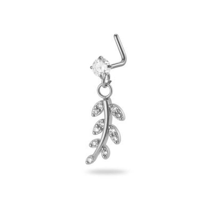 1 Piece Simple Series Simple Flower Copper   Gold Color  Zircon Women's Nose Stud