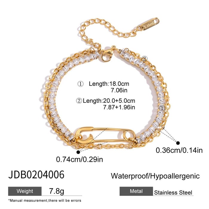 1 Pair Simple Pin Shape Stainless Steel Gold Color Women's Earring Sets
