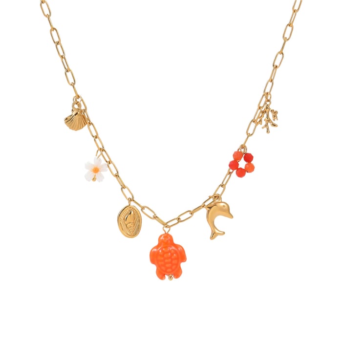 1 Pair Romantic Series Vacation Turtle Stainless Steel   Gold Color  Women's Charm Bracelets h5Picture5