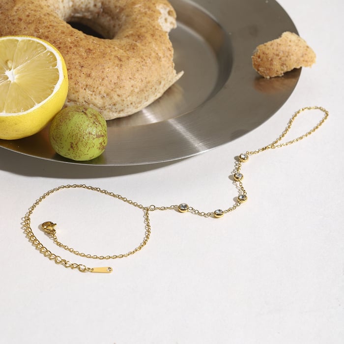 Simple Stainless Steel Gold Color Finger Bracelet h5Picture2