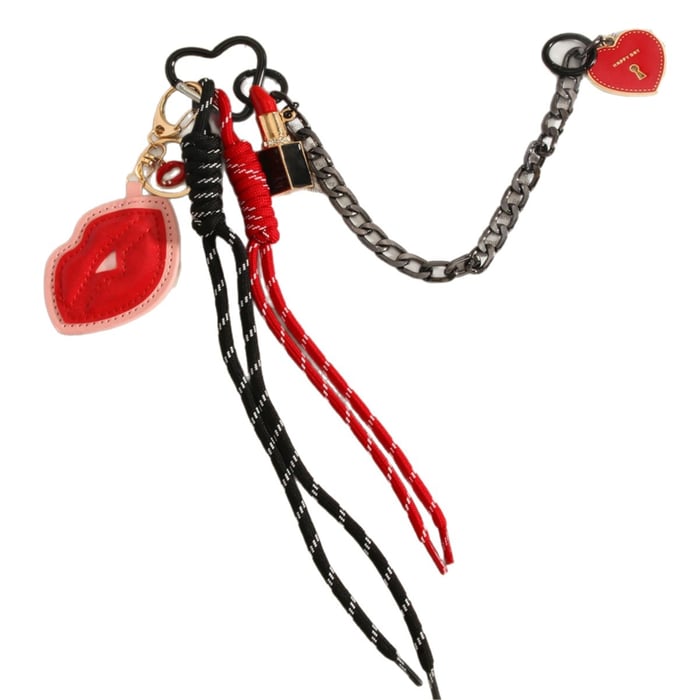 Heart - shaped Lip - designed Chain PU Women's Bag Charms h5Picture6
