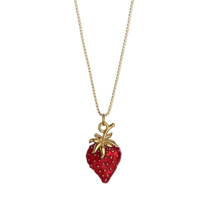 1 Pair Luxurious Series Elegant Heart Stainless Steel   Gold Color  Women's Pendant Necklaces