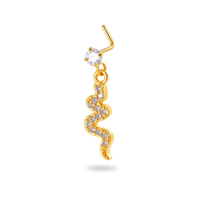 1 Piece Simple Series Simple Heart Copper   Gold Color  Zircon Women's Nose Stud