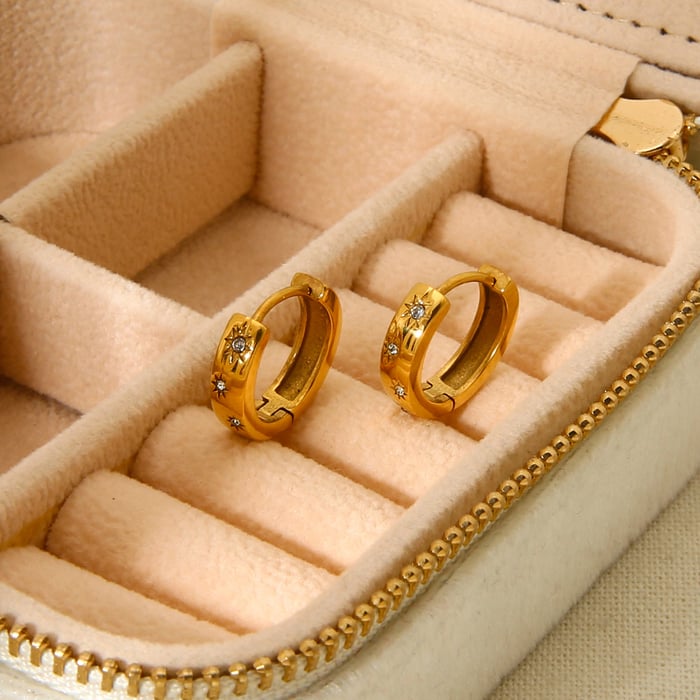 Simple Series Daily Geometric Stainless Steel   Gold Color Earrings h5Picture4